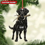 Blisscorners Personalized Black Lab Dog Christmas Ornament - Personalized Hunting Dog Acrylic Decor LM0411