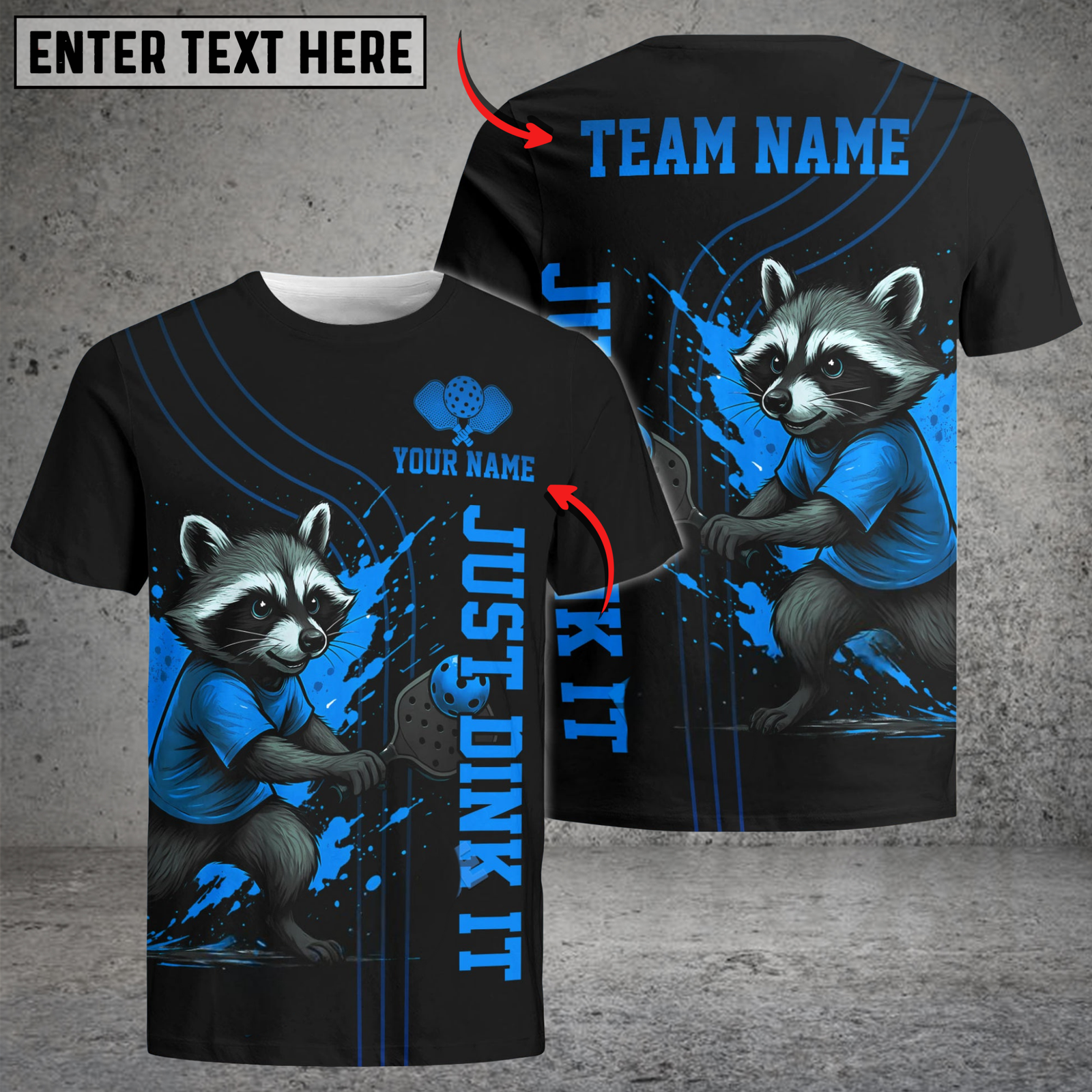 Blisscorners Pickleball Just Dink It Raccoon Halloween Customized Name & Team Name 3D Shirts