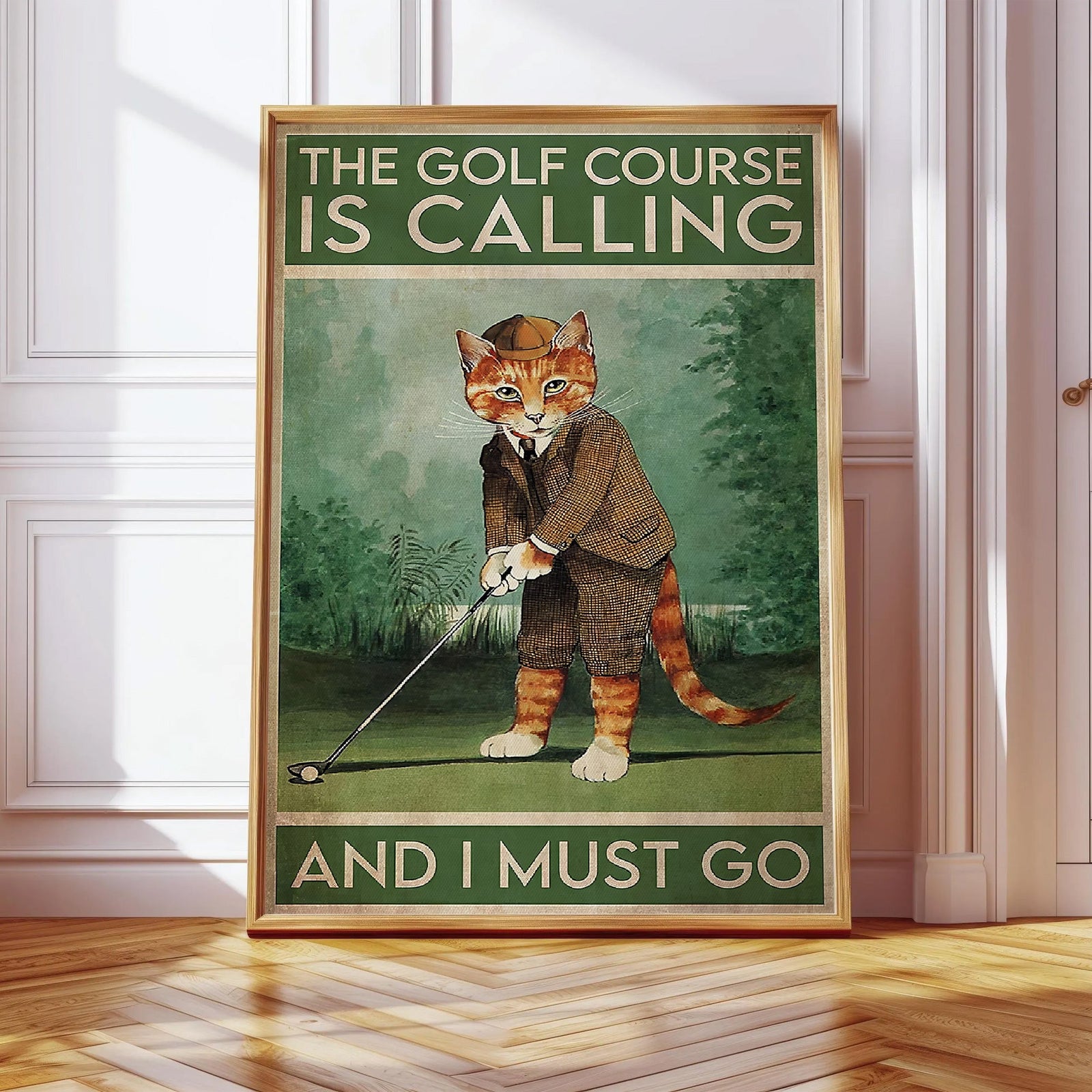 Blisscorners The Golf Course Is Calling And I Must Go Canvas Wall Art, Golf Decor, Gift For Golf Lovers LM2611