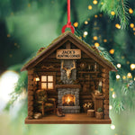 Blisscorners Personalized Hunter’s Cabin Ornament, Custom Log Cabin Christmas Decoration for Outdoor Lovers LM0411