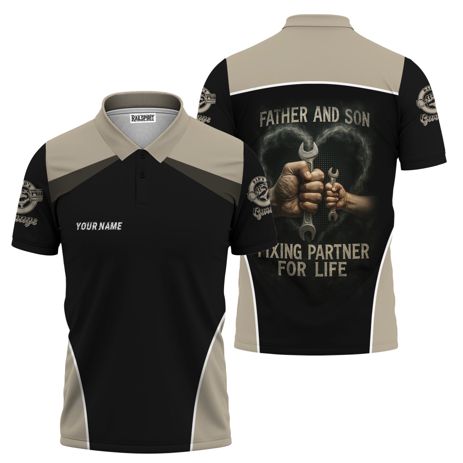 Blisscorners Personalized Mechanic Shirt, Father And Son Fixing Partner For Life, Gift For Men