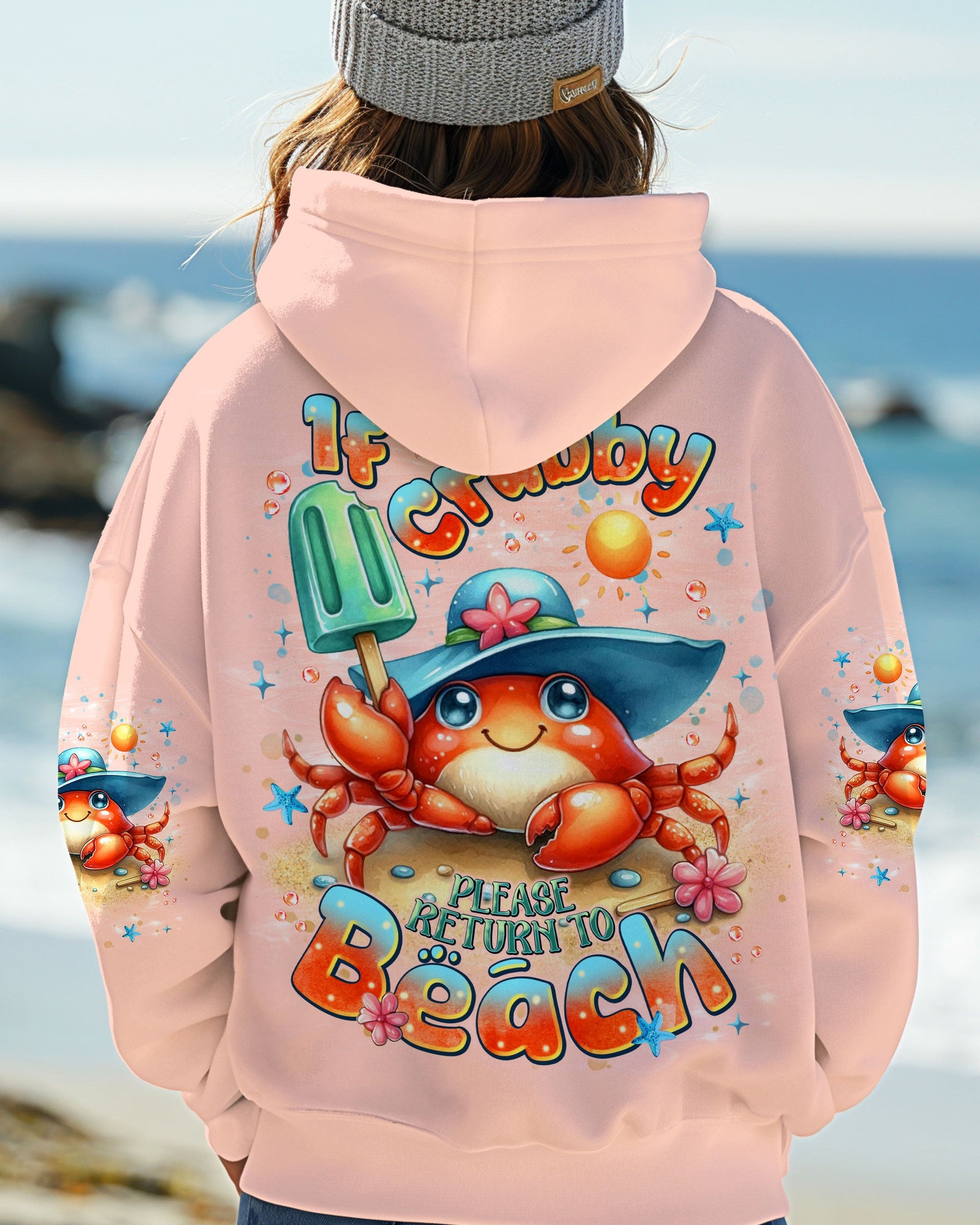 BLISSCORNERS IF CRABBY PLEASE RETURN TO BEACH ALL OVER PRINT