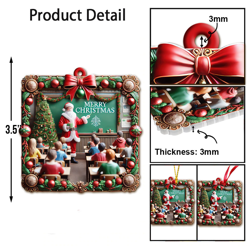 Blisscorners Custom Name Teacher Christmas Ornament, Christmas Gift for Teacher2D Flat LM2211