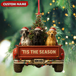 Blisscorners Personalized Hunting Dogs Truck Ornament, Custom Name Christmas Gift for Dog Lovers LM0411