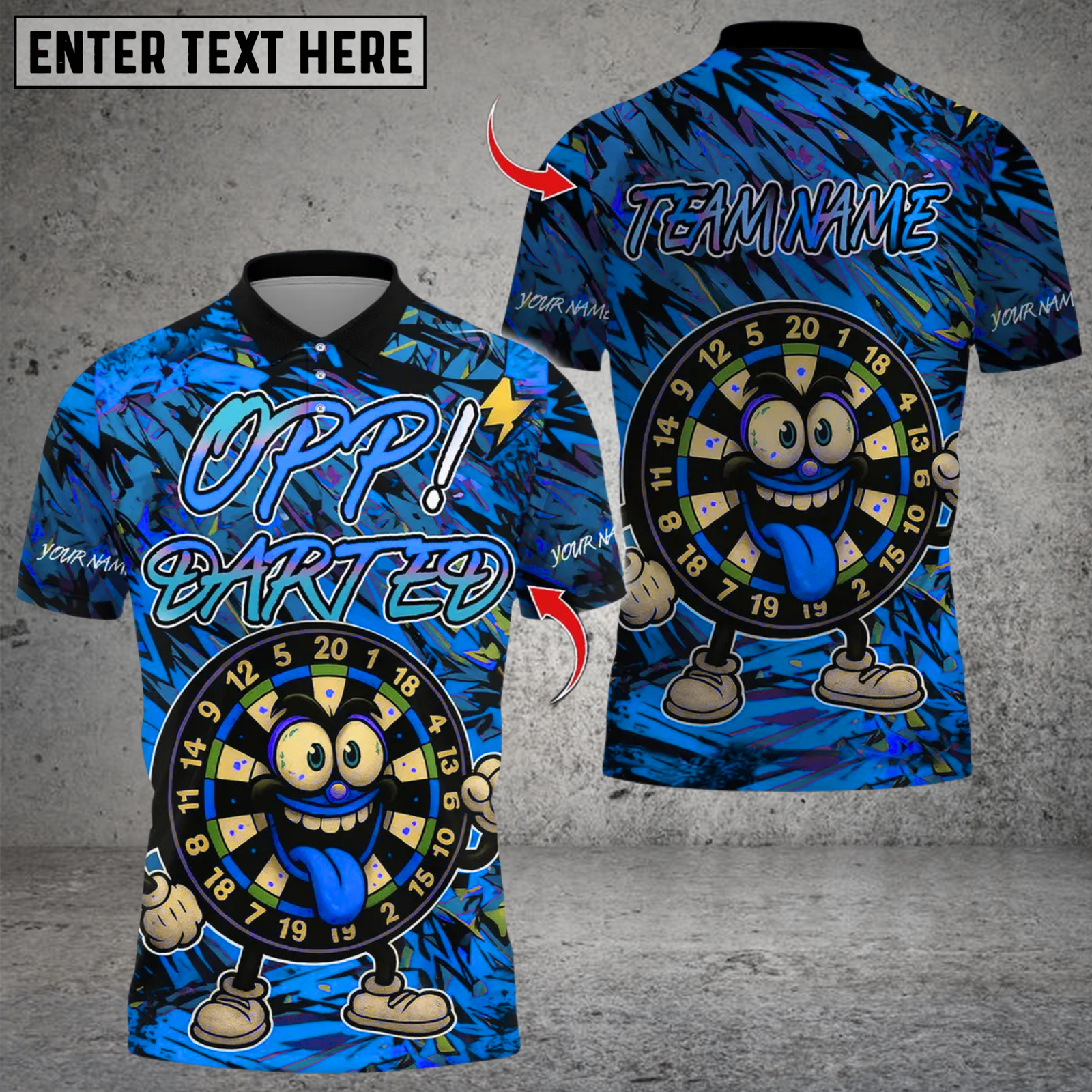 Blisscorners Darts Oop Darted Multicolor Customized Name, Team Name 3D Shirts