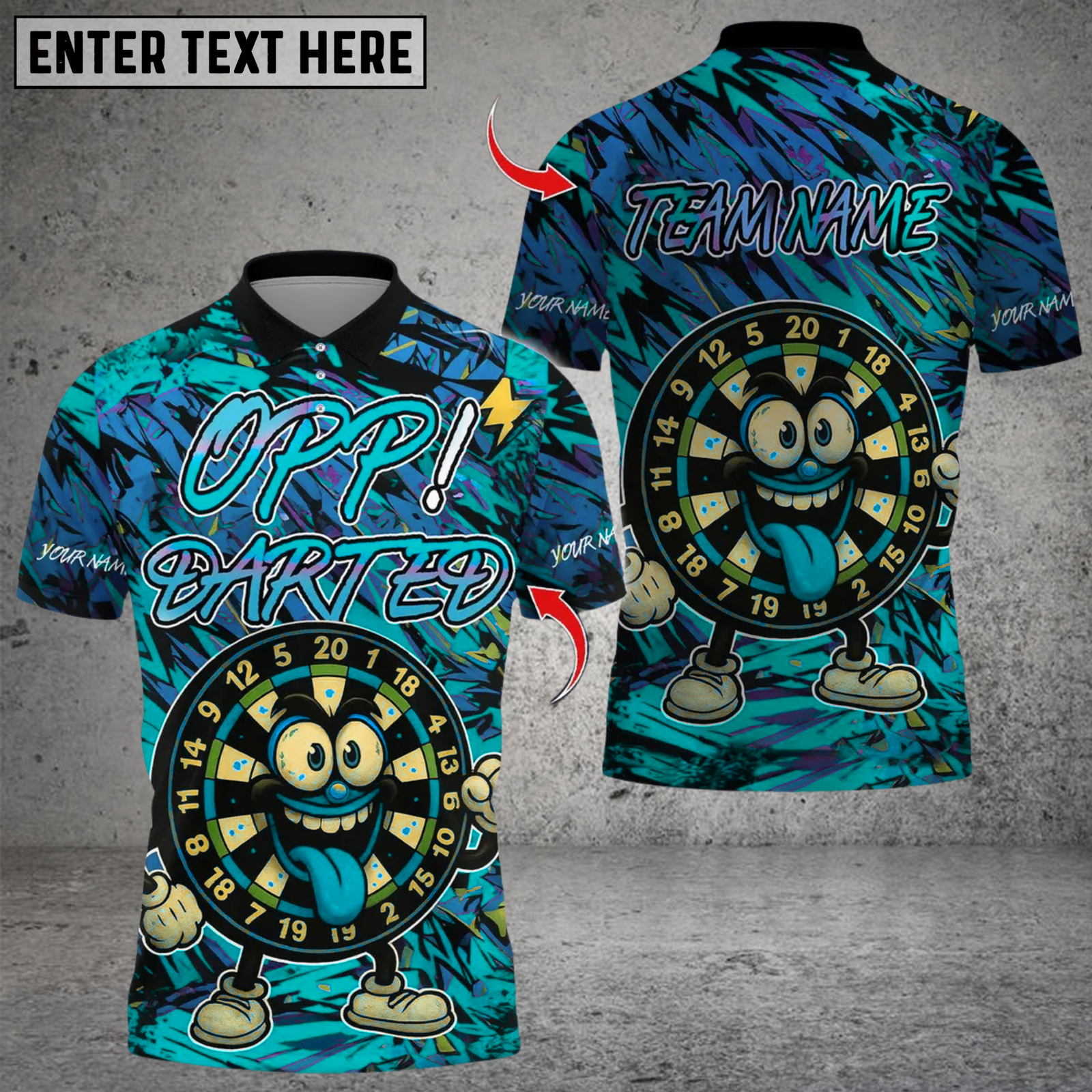 Blisscorners Darts Oop Darted Multicolor Customized Name, Team Name 3D Shirts
