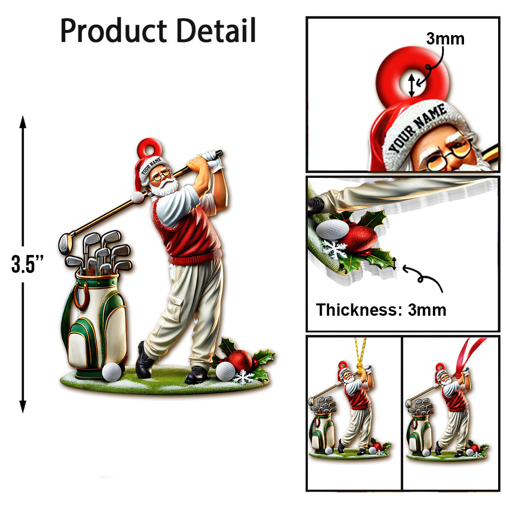 Blisscorners Custom Name Golf Santa Ornament, Golf Lover Christmas Gifts2D Flat LM2211