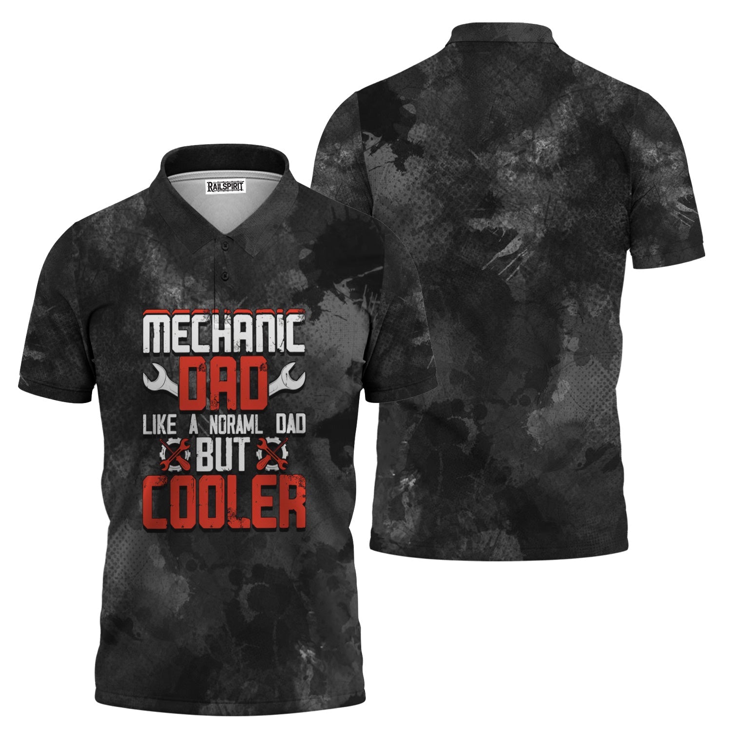 Blisscorners Funny Mechanic Dad T Shirt Like A Normal Dad But Cooler Auto Repair Garage Workwear Tee Fathers Day Birthday Gift For Men Husband Father