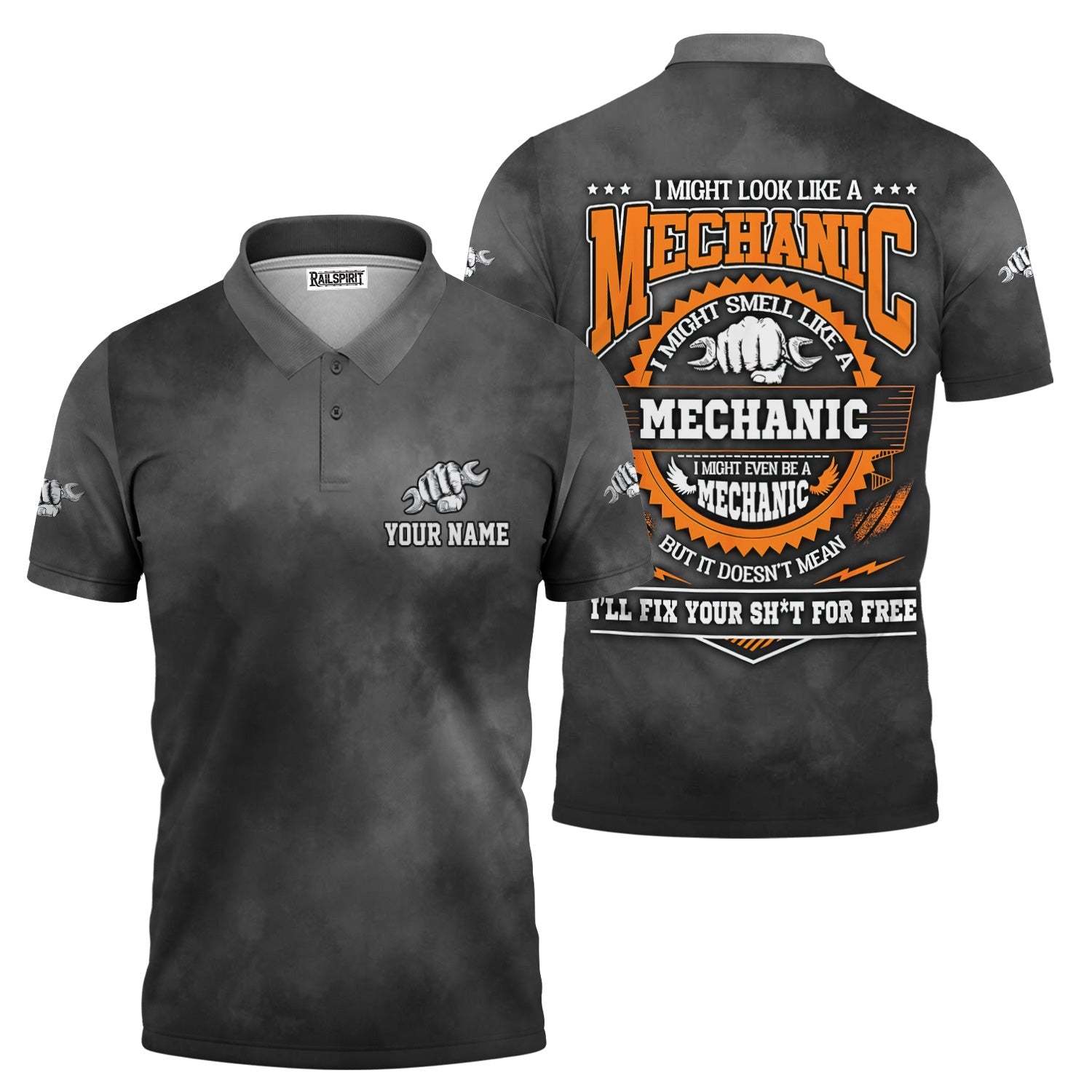 Blisscorners Mechanic Humor Shirt, I Might Look Like a Mechanic, Smell Like a Mechanic, But I Won’t Fix Your Sh*t for Free, Perfect Gift for Auto Repair Fans