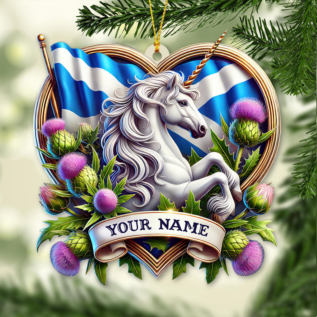 Blisscorners Custom Name Scotland Ornament, Christmas Gift for Scotland Lover42D Flat LM2211