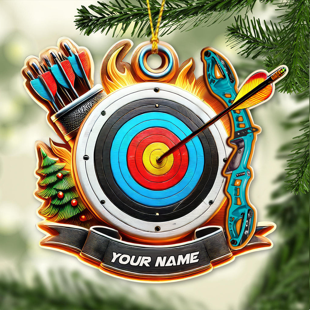 Blisscorners Custom Name Archery Ornament, Christmas Gift for Archery Lover42D Flat LM2211