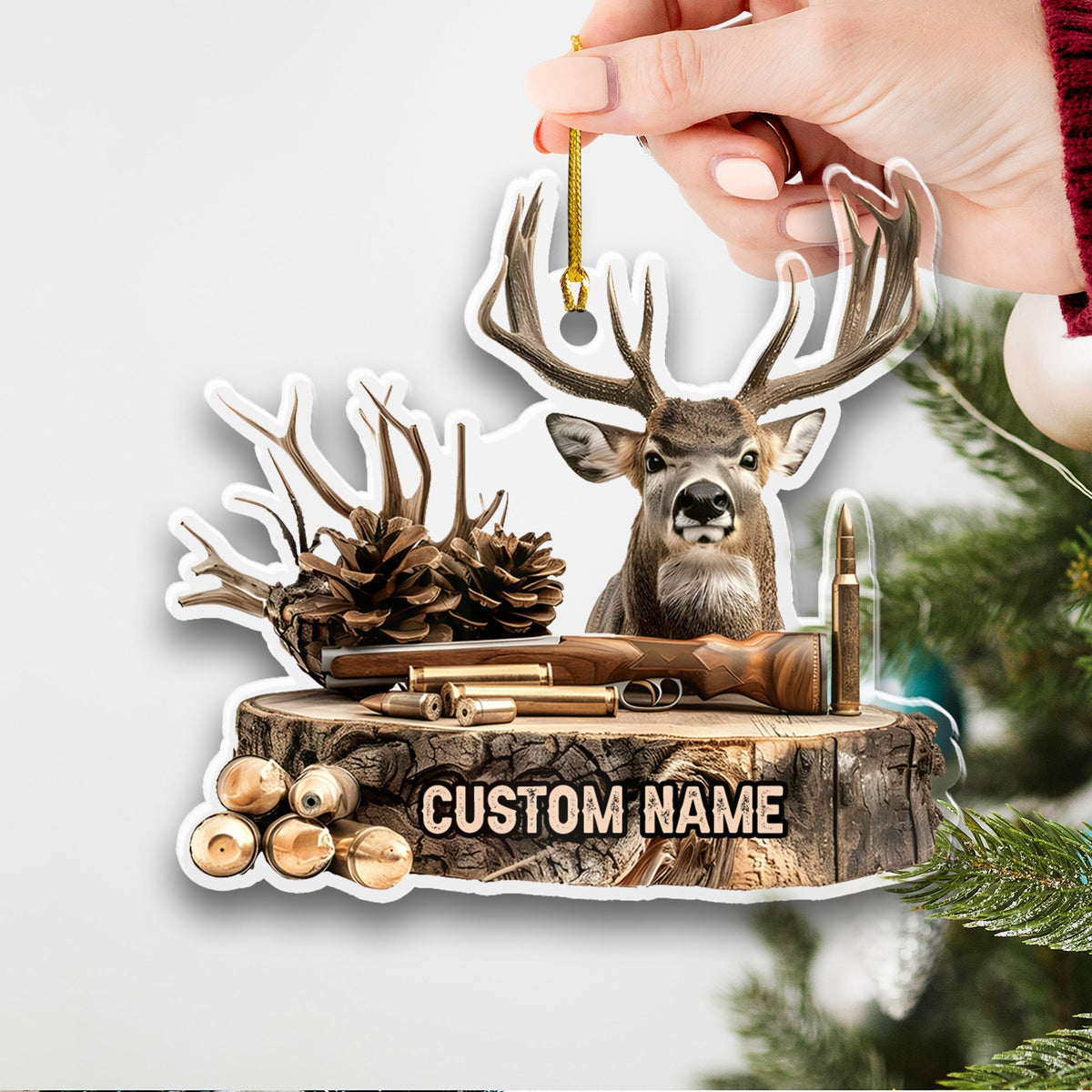 Blisscorners Personalized Deer Hunting OrnamentUnique Christmas Gift for Hunters & Outdoorsmen LM0110