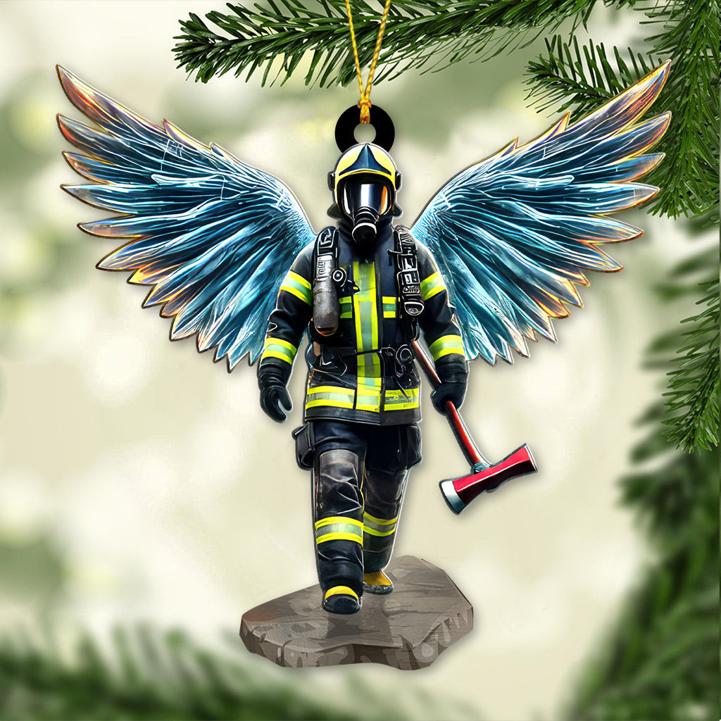 Blisscorners Custom Name Firefighter Ornament, Firefighter Memorial Christmas Gifts2D Flat LM2211