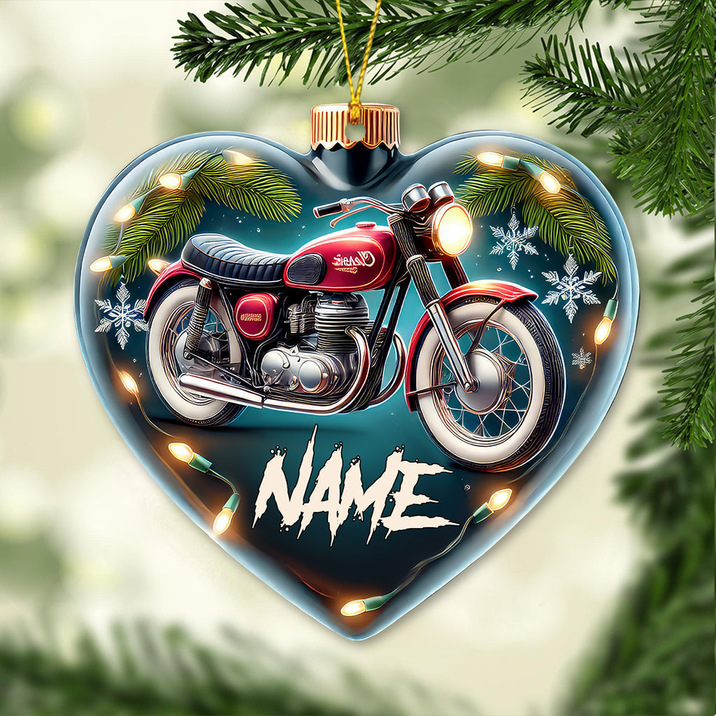 Blisscorners Custom Name Classic Bike Ornament, Christmas Gift for Classic Bike Lover2D Flat LM2211
