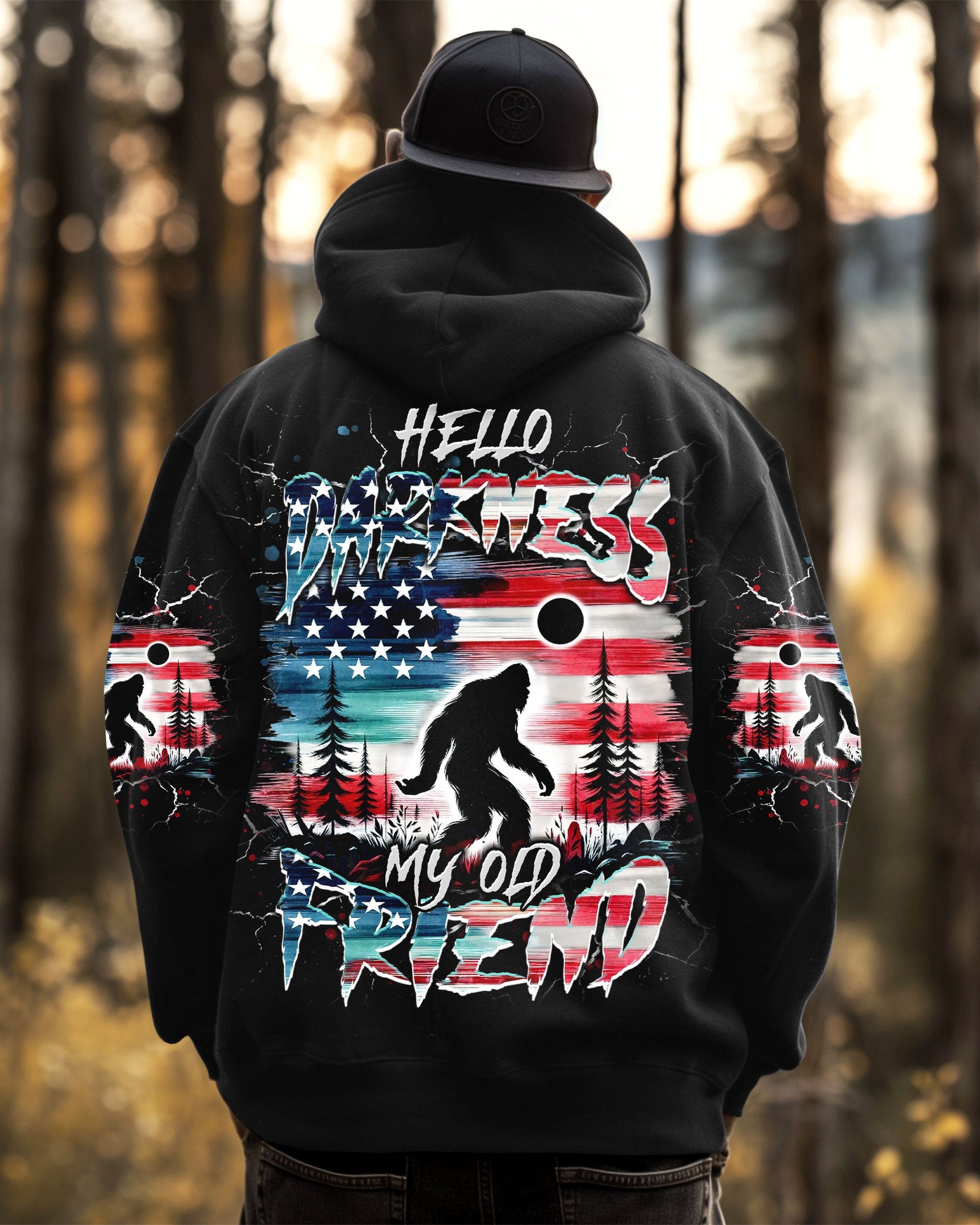 BLISSCORNERS HELLO DARKNESS MY OLD FRIEND BIGFOOT ALL OVER PRINT - TLNT2710252