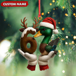 Blisscorners Personalized Trend 67 Duck Christmas Ornament, Custom Name Six Seven Reindeer 6 and Duck Design, Funny Meme Holiday Tree Decoration