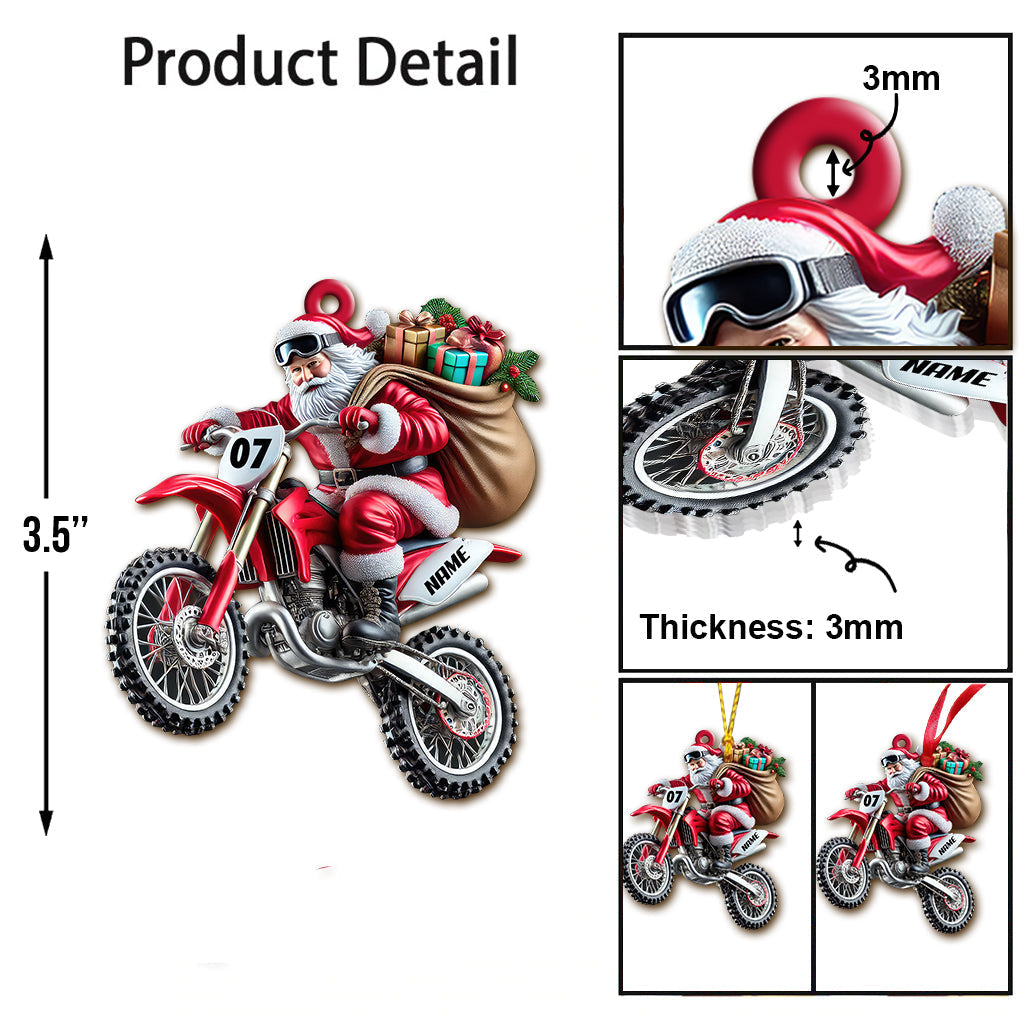 Blisscorners Custom Name Motocross Ornament, Motocross Lover Christmas Gifts2D Flat LM2211