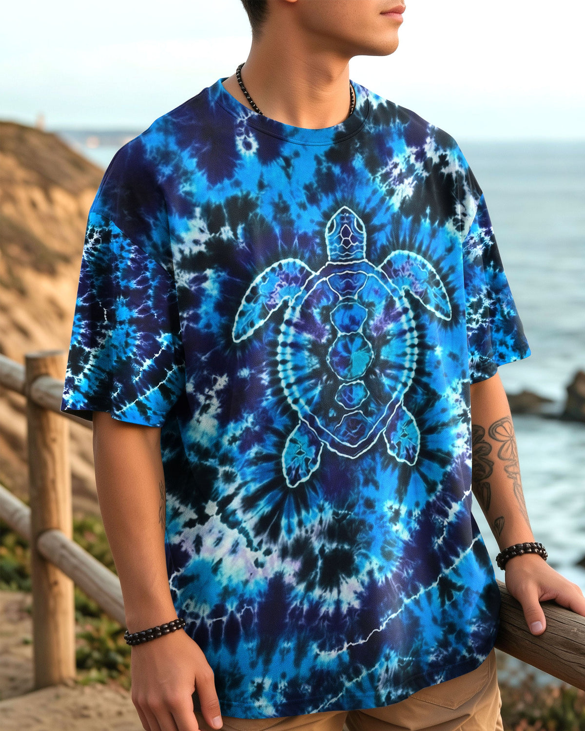 BLISSCORNERS BLUE TURTLE TIE DYE ALL OVER PRINT
