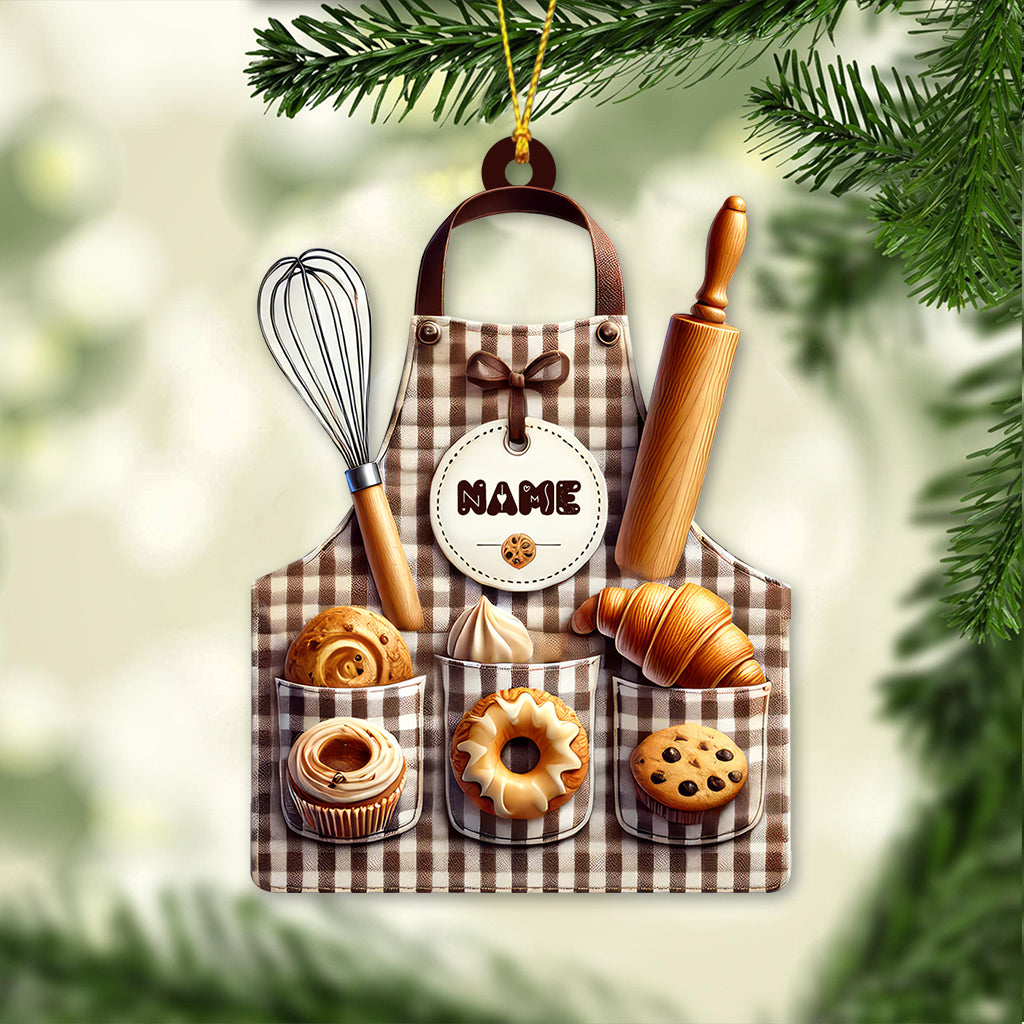 Blisscorners Custom Name Baker Ornament, Christmas Gift for Baker Lovers2D Flat LM2211