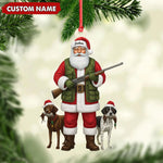 Blisscorners Personalized Santa Hunter Christmas Ornament - Funny Dog Lover Acrylic Holiday Decor LM0411