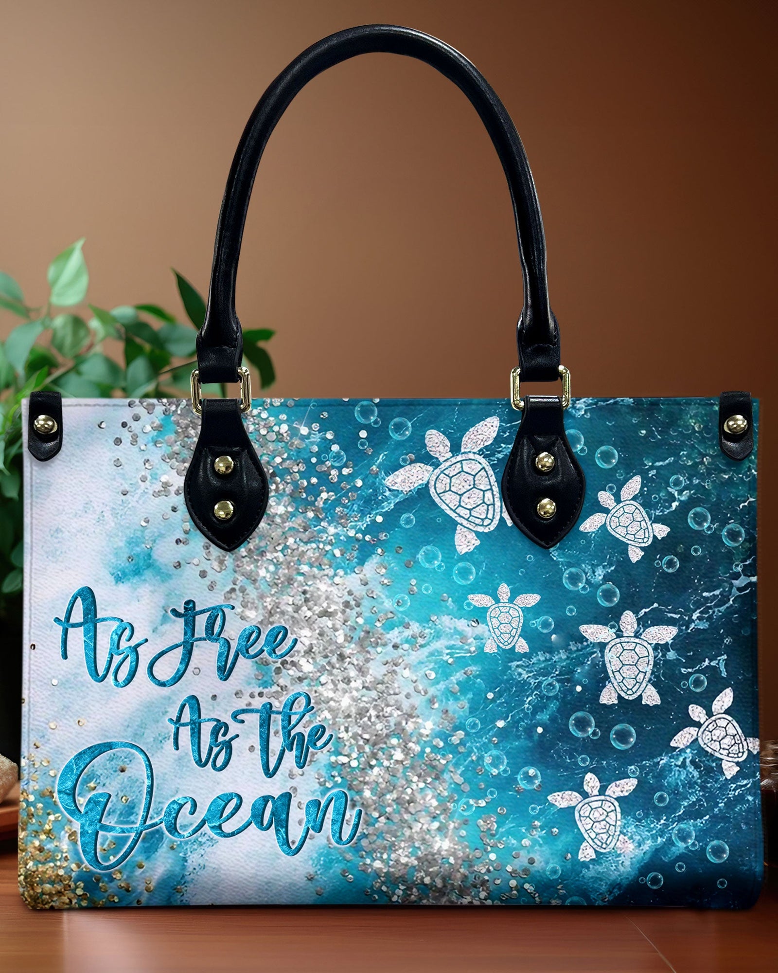 BLISSCORNERS AS FREE AS THE OCEAN LEATHER HANDBAG