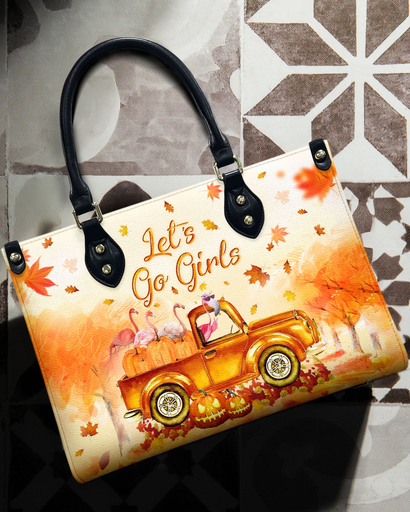 BLISSCORNERS LET'S GO GIRLS FLAMINGO LEATHER HANDBAG