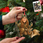 Blisscorners Personalized Hunting Acrylic Christmas Ornament Custom Photo Caricature Gift For Hunters LM0110