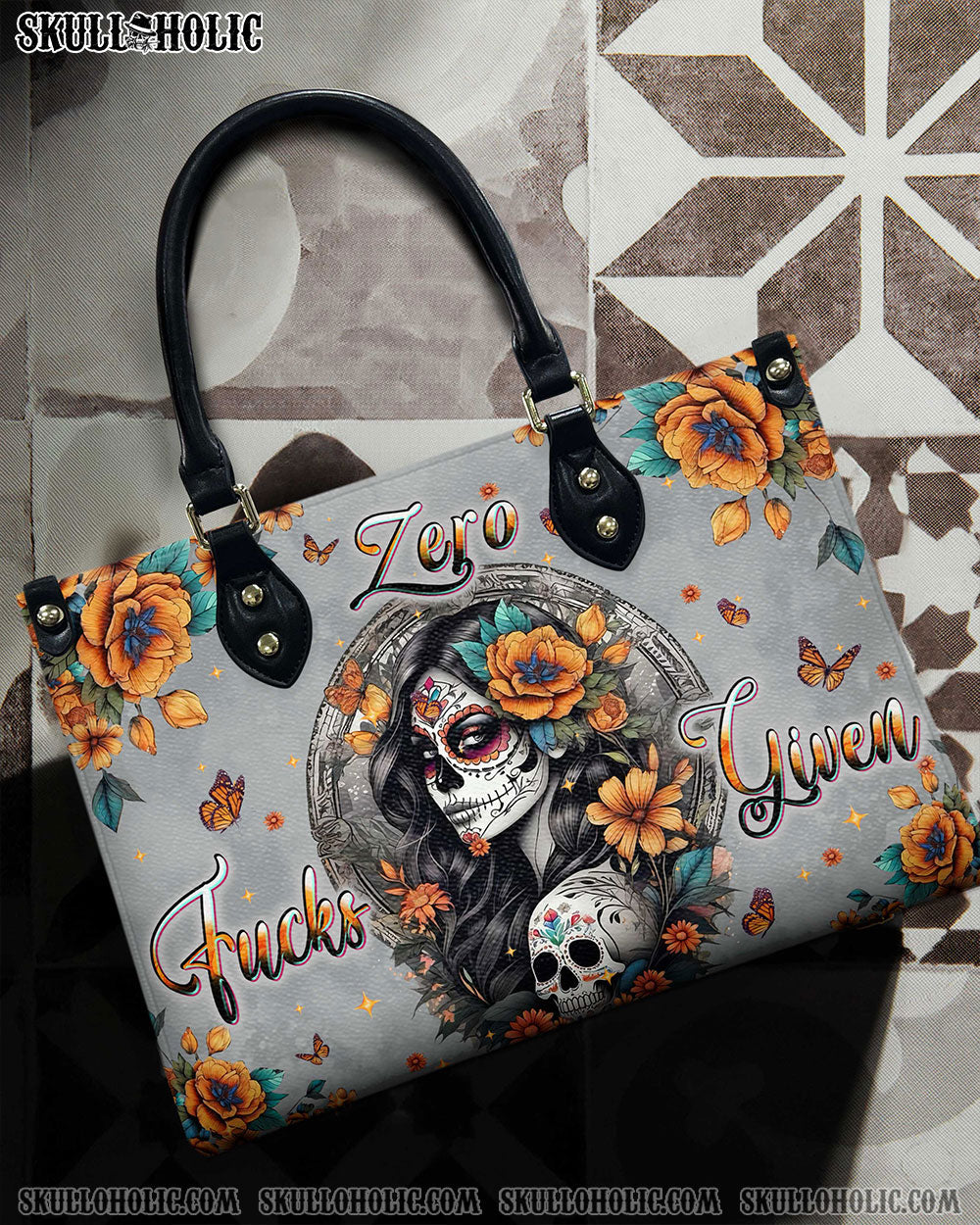BLISSCORNERS ZERO F GIVEN SUGAR SKULL LEATHER HANDBAG