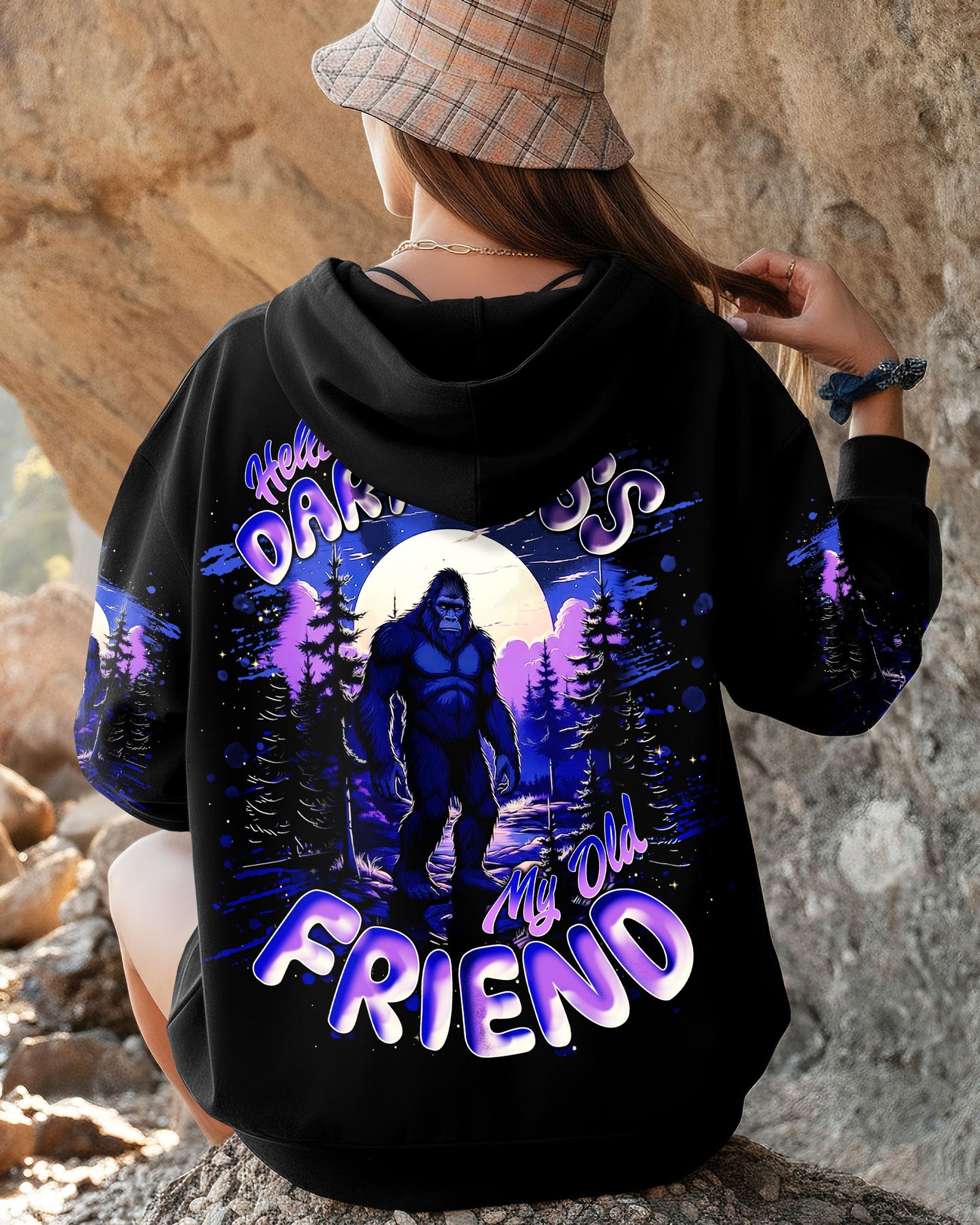 BLISSCORNERS HELLO DARKNESS MY OLD FRIEND BIGFOOT ALL OVER PRINT - TLNT1411251