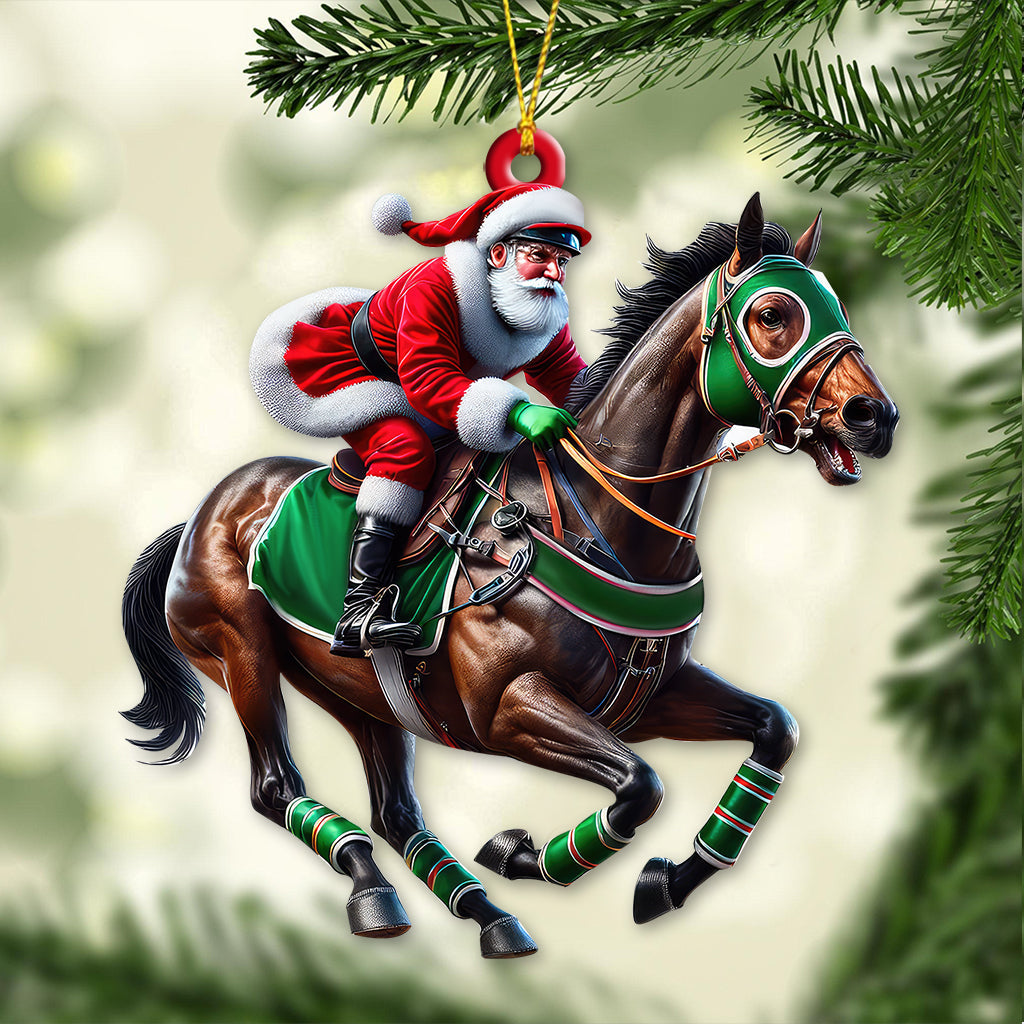 Blisscorners Custom Name and Number Horse Racing Ornament Ornament, Christmas Horse Racing Gift2D Flat LM2211
