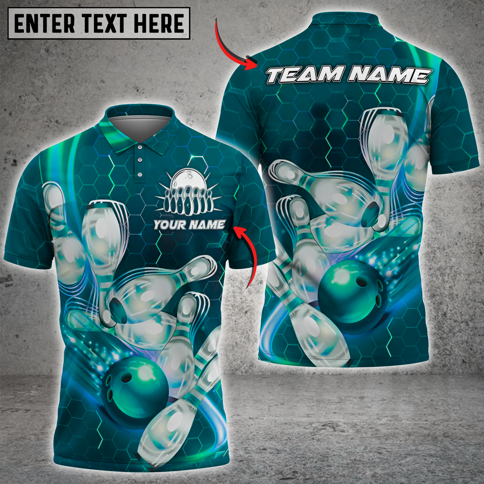 Blisscorners Bowling Impact Multicolor Customized Name, Team Name 3D Shirts