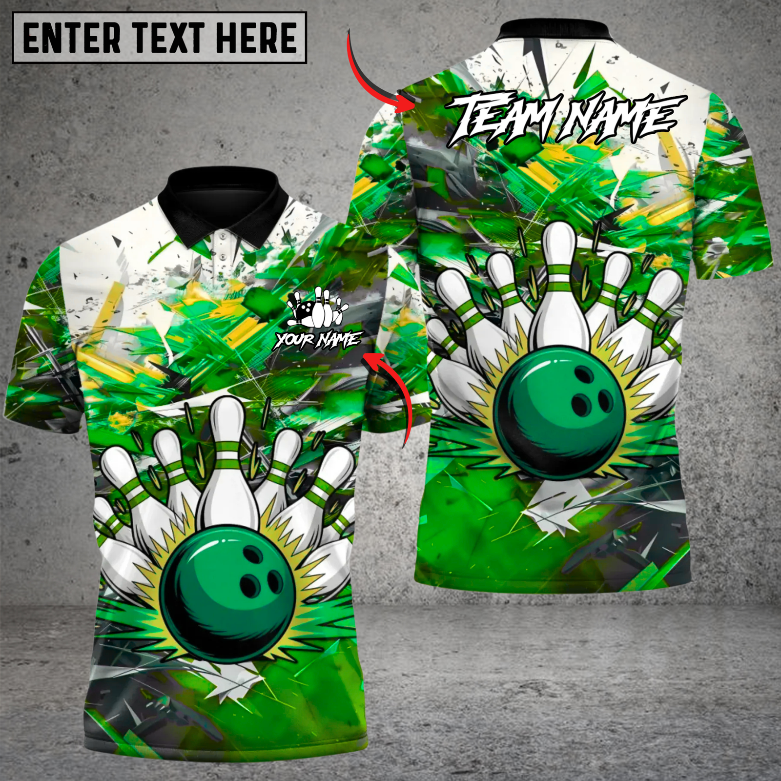Blisscorners Bowling Blast Multicolor Customized Name, Team Name 3D Shirts