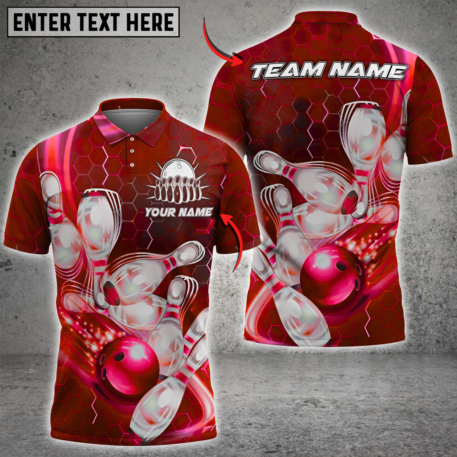 Blisscorners Bowling Impact Multicolor Customized Name, Team Name 3D Shirts