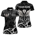 Blisscorners Personalized White Black Arrow Wings Dart Shirts For Men Team Darts Jerseys LM054