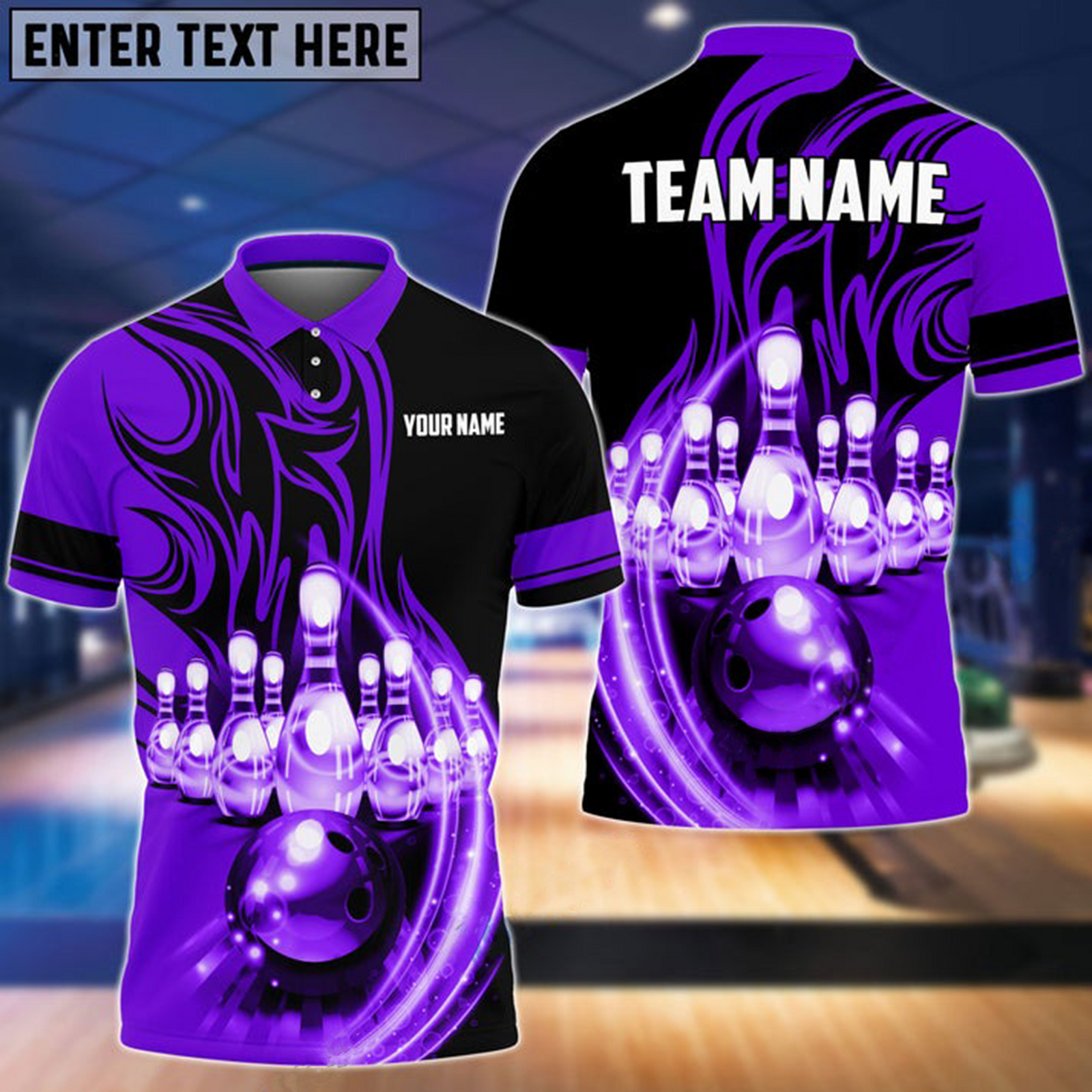 Blisscorners Flame Bowling Ball Break Pins Multicolor Option Customized Name 3D Shirt