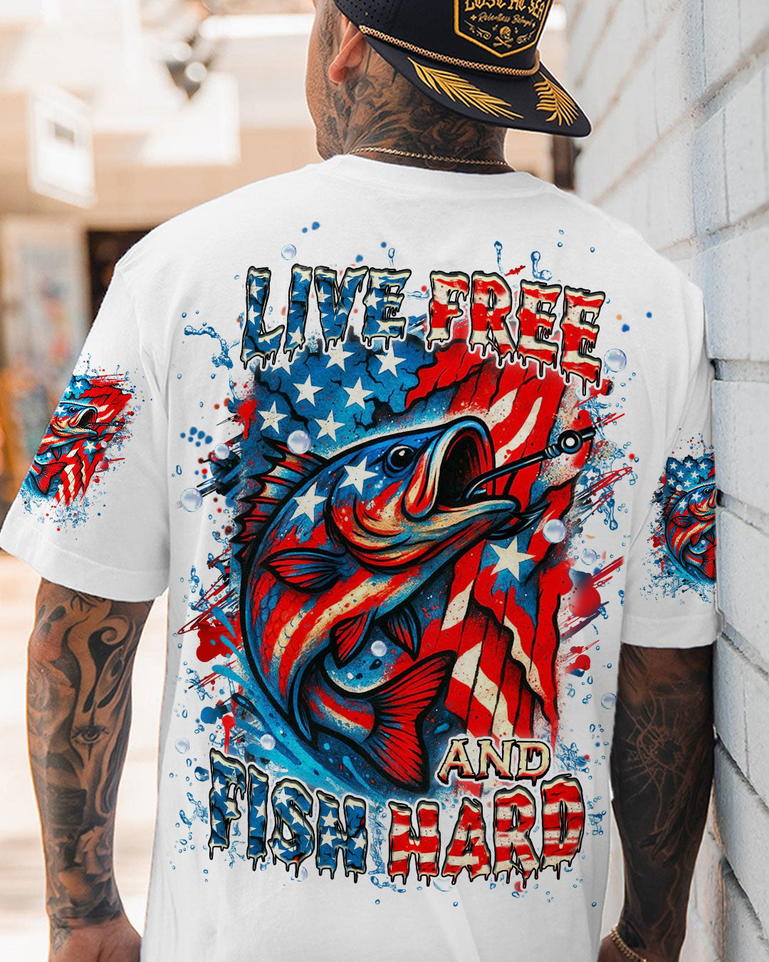 BLISSCORNERS LIVE FREE AND FISH HARD ALL OVER PRINT