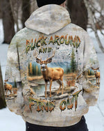 BLISSCORNERS BUCK AROUND AND FIND OUT HUNTING DEER ALL OVER PRINT