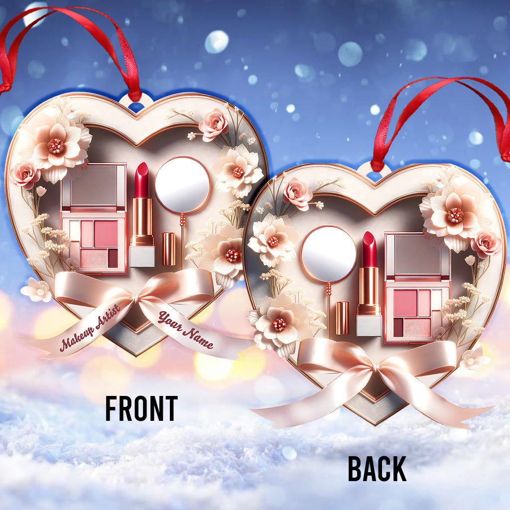 Blisscorners Custom Name Makeup Ornament, Christmas Gift for Makeup Lover2D Flat LM2111