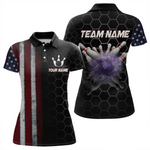 Blisscorners Custom American Bowling Polo Shirt Patriotic Bowling Jersey for Men Women
