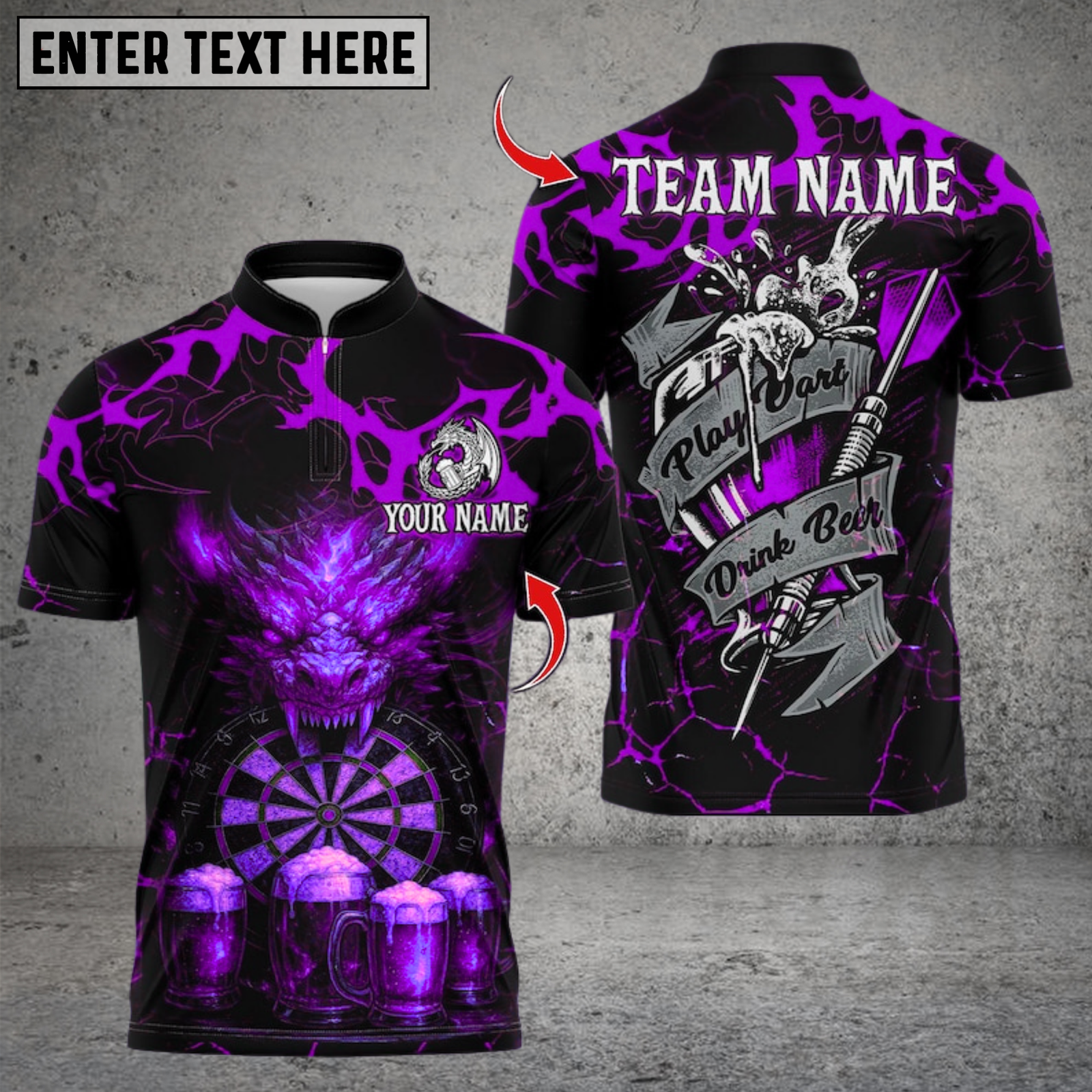 Blisscorners Darts Beer Dragon With Dartboard Multicolor Customized Name, Team Name 3D Shirts