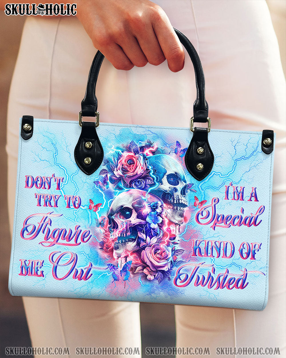 BLISSCORNERS DON'T TRY TO FIGURE ME OUT LEATHER HANDBAG