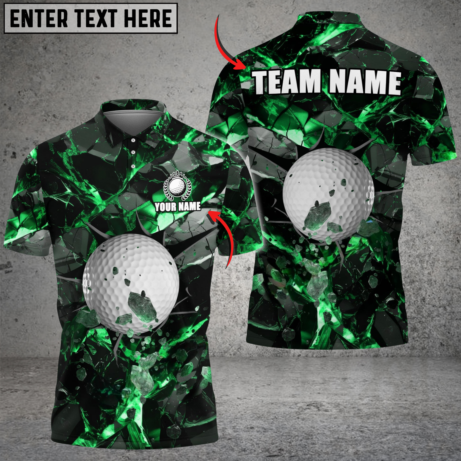 Blisscorners Golf Ball Dark Material Multicolor Customized Name, Team Name 3D Shirts