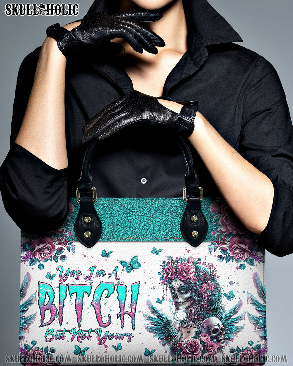 BLISSCORNERS YES I'M A B BUT NOT YOURS LEATHER HANDBAG