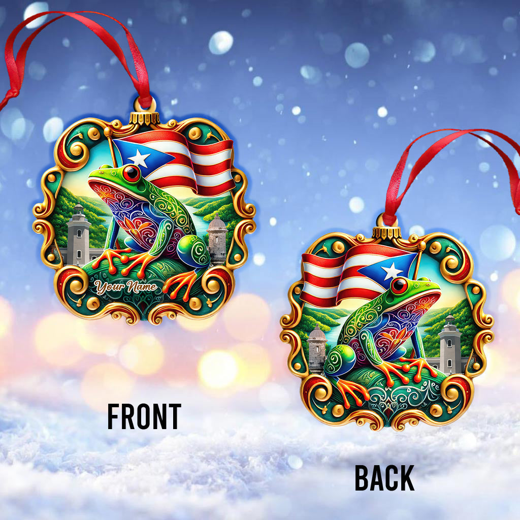 Blisscorners Custom Name Puerto Rico Ornament, Christmas Gift for Puerto Rico Lover2D Flat LM2211