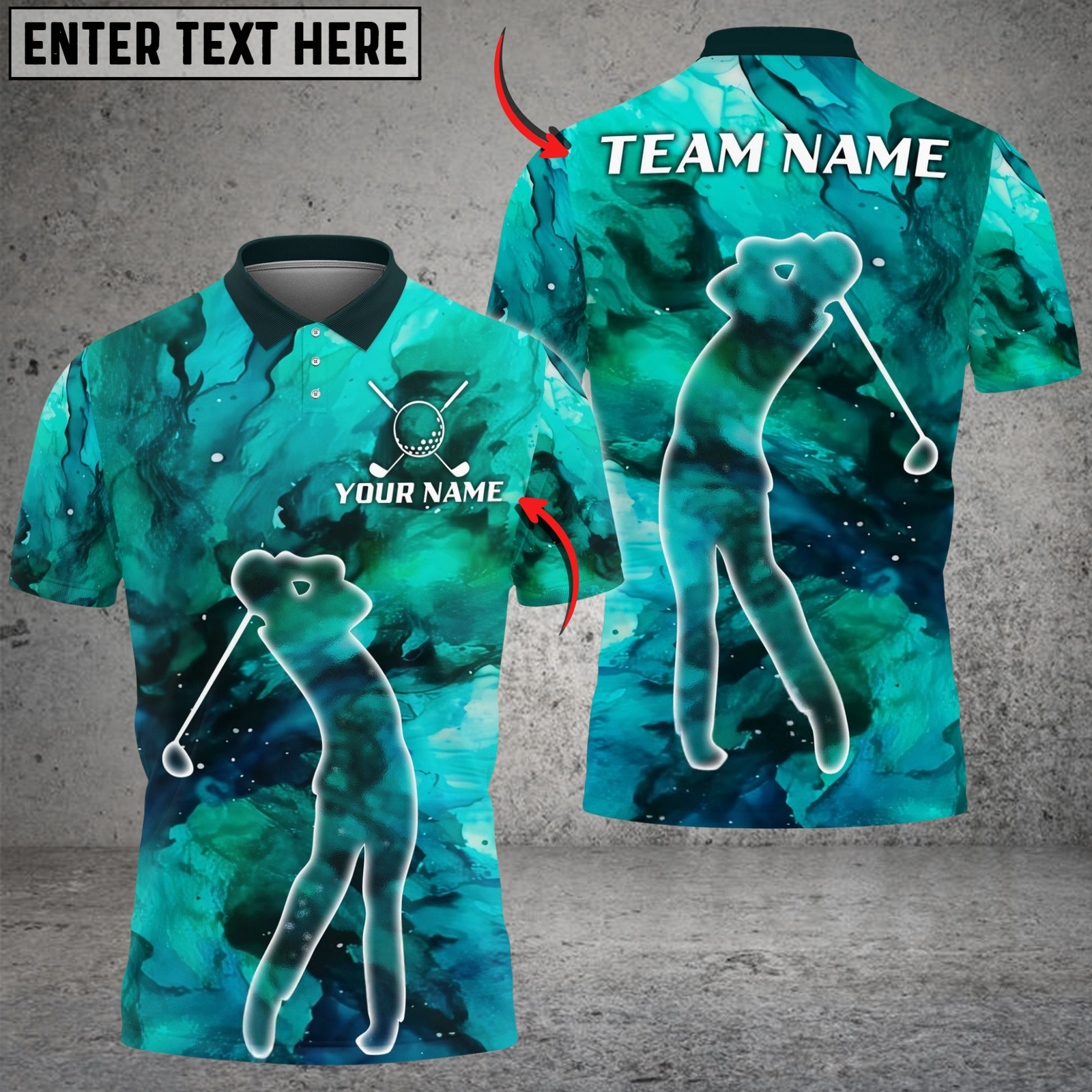 Blisscorners Golf Galaxy Swing Multicolor Customized Name, Team Name 3D Shirts
