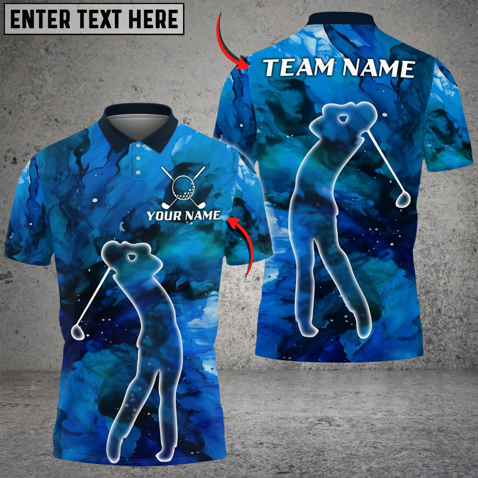 Blisscorners Golf Galaxy Swing Multicolor Customized Name, Team Name 3D Shirts