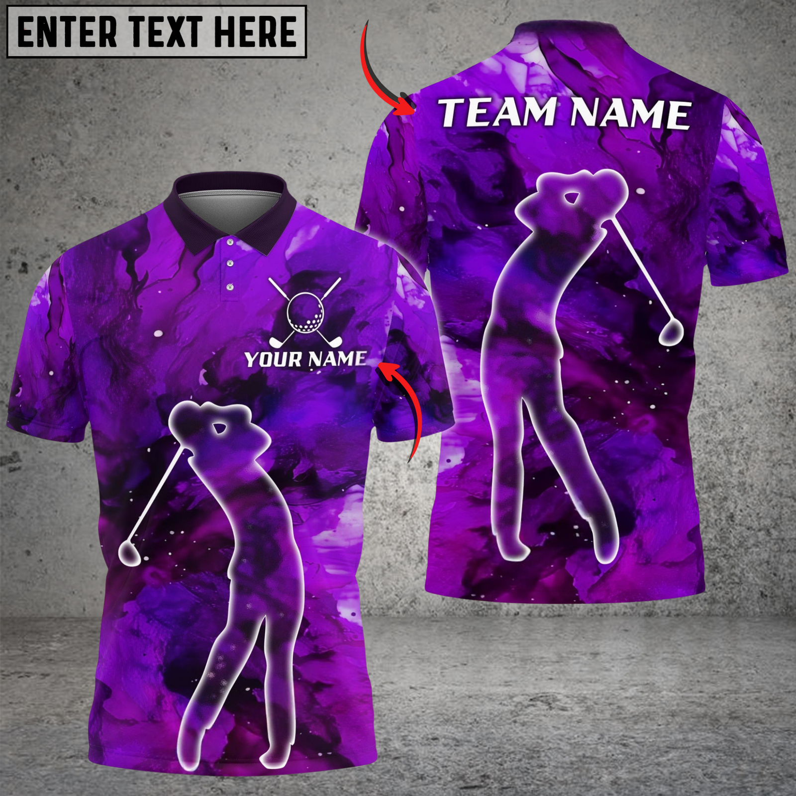 Blisscorners Golf Galaxy Swing Multicolor Customized Name, Team Name 3D Shirts