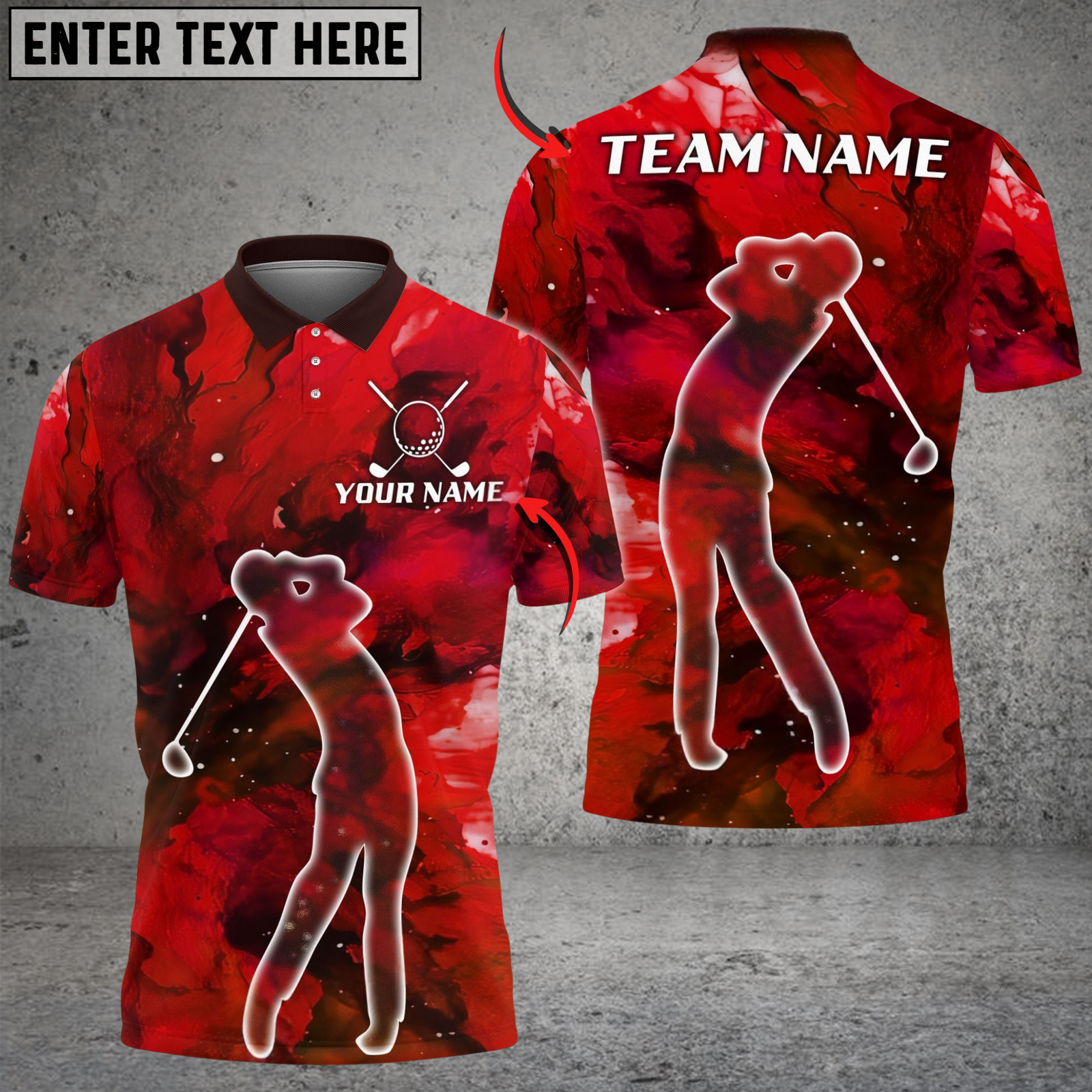 Blisscorners Golf Galaxy Swing Multicolor Customized Name, Team Name 3D Shirts