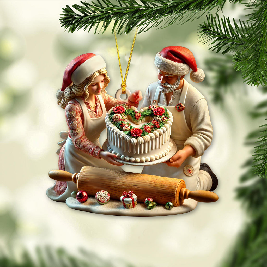 Blisscorners Custom Name Baker Couple Ornament Ornament, Lover Christmas Gift2D Flat LM2111