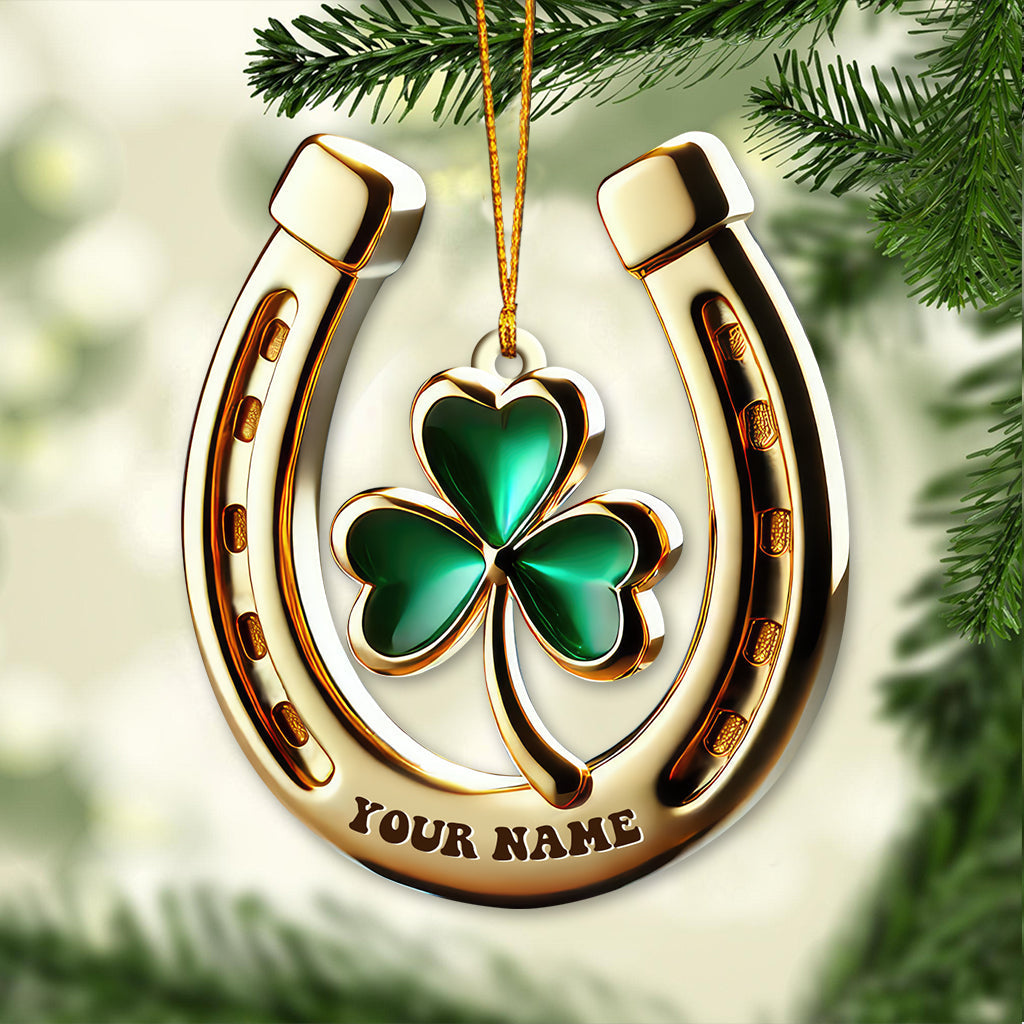 Blisscorners Custom Name Ireland Lucky Flower Ornament, Ireland Lover Christmas Gift2D Flat LM2211